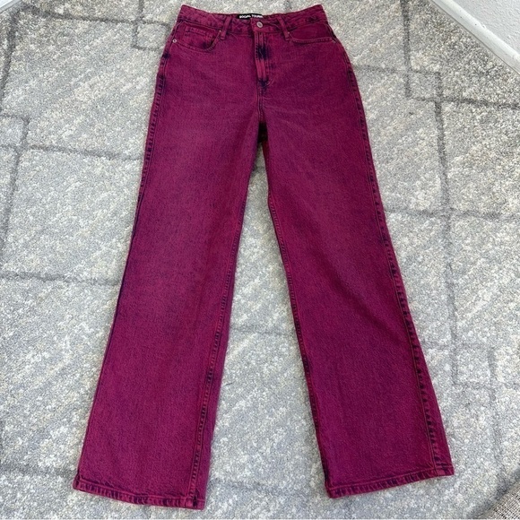 SOCIAL TOURIST Hollister HIGHEST RISE PINK OVERDYE BAGGY JEANS 5R sz 27 - Picture 2 of 8